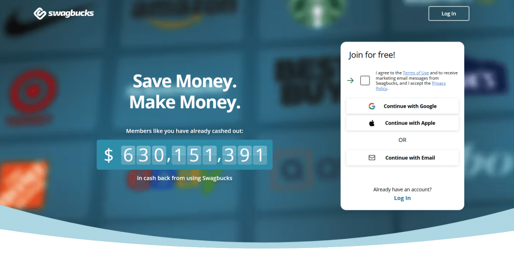 Swagbucks homepage