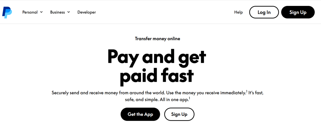 paypal payment method